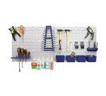 KIT PANNEAUX MURAUX EN ACIER AVEC 32 FIXATIONSPOUR ORGANISATION D'OUTILS 21L