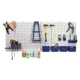 KIT PANNEAUX MURAUX EN ACIER AVEC 32 FIXATIONSPOUR ORGANISATION D'OUTILS 21L