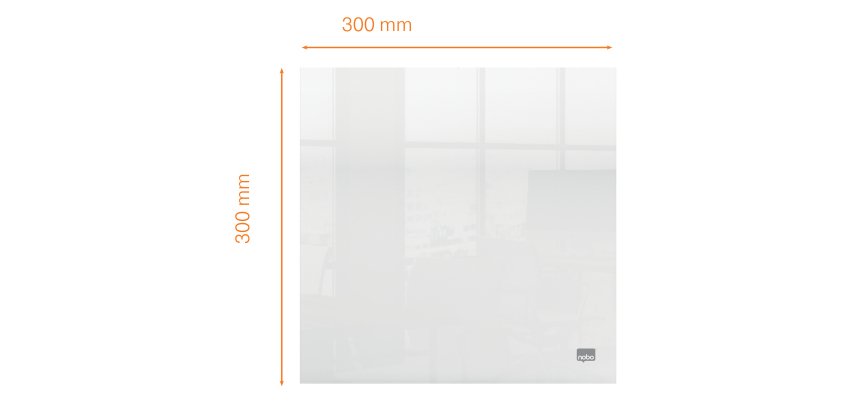 Pizarra acrílica de sobremesa o mural NOBO, 300X300 mm, transparente
