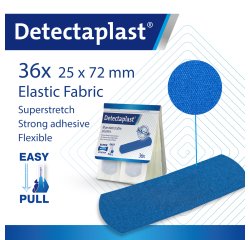 Boîte de 5 recharges de 36 pansements bleus en tissu élastique
