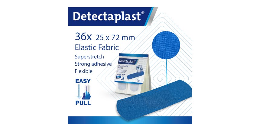 Boîte de 5 recharges de 36 pansements bleus en tissu élastique