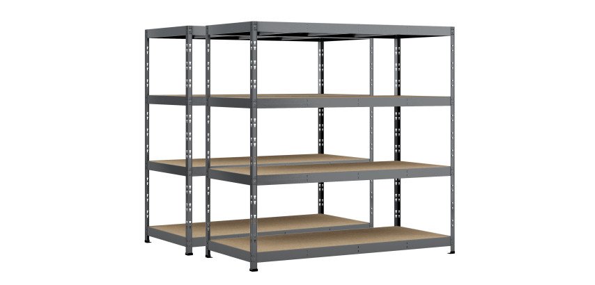 Rayonnage MODULO - Jeu 2 étagères Rack - 4 plateaux