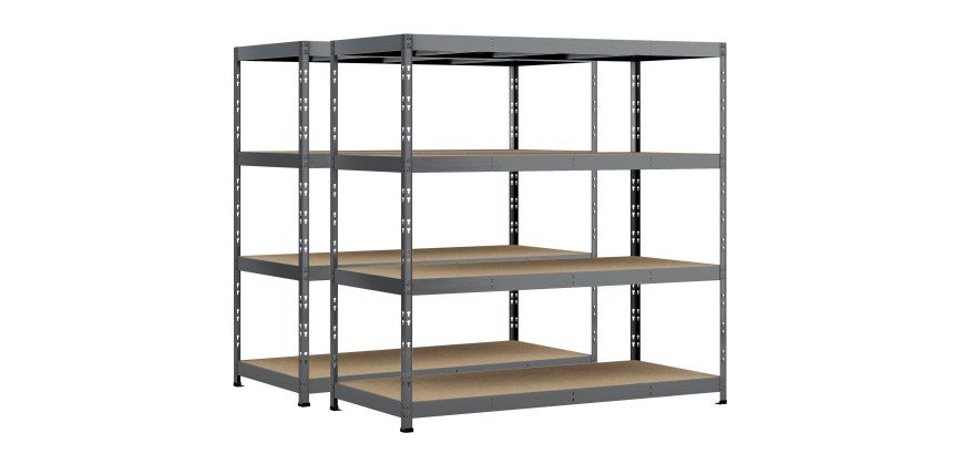 Rayonnage MODULO - Jeu 2 étagères Rack - 4 plateaux