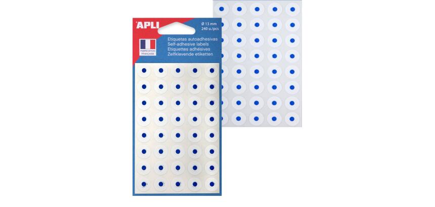 Oeillets adhésifs en pochette blanc, diamètre: 13 mm