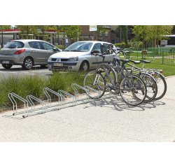 Râtelier sur 2 niveaux cote à cote pour 8 vélos