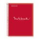 Notebook Emotions, Couverture souple, A4, quadrillage 5x5 mm, 80 feuilles de 1 couleur, Miquelrius, Rouge.
