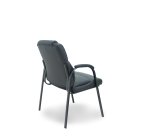 Sillón confidente Opti543 Foröl 4 patas con brazos fijos - Asiento y respaldo tapizados en similpiel color negro