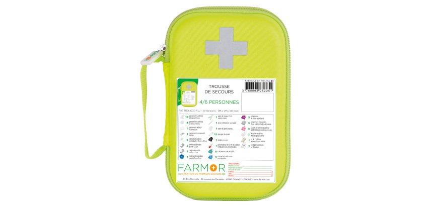 Trousse de secours Multirisques 4/6 personnes en PU jaune