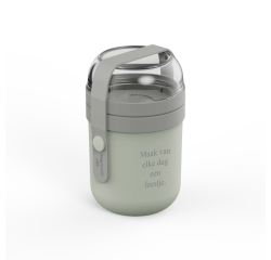 BergHOFF 2-in-1 Lunch Box Sage - With personalized text - Make every day a party.