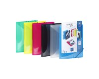 Chemise à élastique 3 rabats polypropylène personnalisable Viquel Propyglass 23 x 32 cm - dos 1,5 cm – couleurs assorties