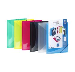 Chemise à élastique 3 rabats polypropylène personnalisable Viquel Propyglass 23 x 32 cm - dos 1,5 cm – couleurs assorties