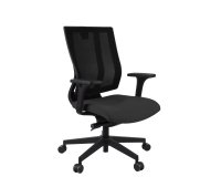 Fauteuil de bureau ergonomique MAXPRO, tissu et maille, avec accoudoirs 2D, mécanisme synchrone, pieds noirs