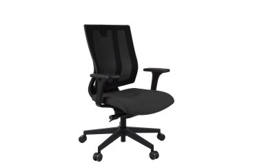 Fauteuil de bureau ergonomique MAXPRO, tissu et maille, avec accoudoirs 2D, mécanisme synchrone, pieds noirs