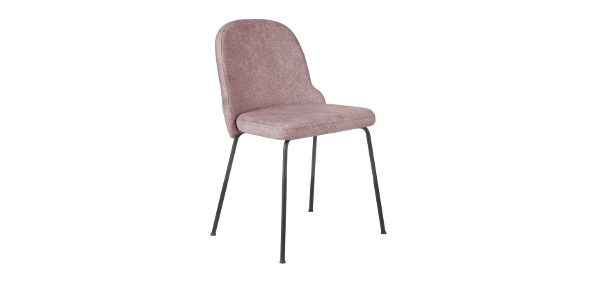 Chaise  BELLA, velours, pieds noirs
