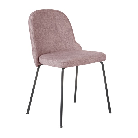 Chaise  BELLA, velours, pieds noirs