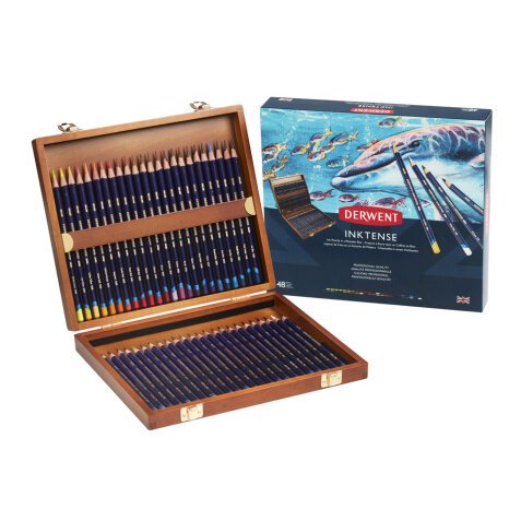 Caja de madera de 48 lápices Derwent Inktense