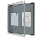 Vitrina NOBO Premium Plus con fondo de fieltro 6xA4, gris