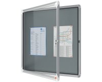 Vitrina NOBO Premium Plus con fondo de fieltro 6xA4, gris