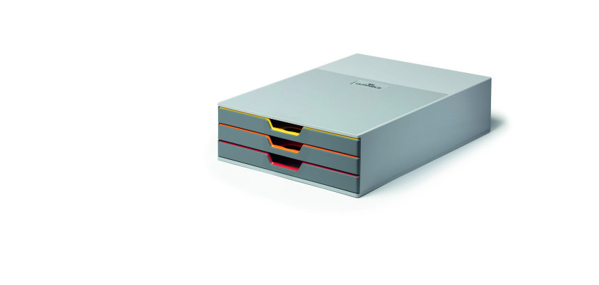 Module de classement Durable Varicolor® 3 tiroirs liseré de couleur
