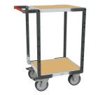 Servante montée 2 plateaux médium 400 kg 550 x 500 mm roue TPE