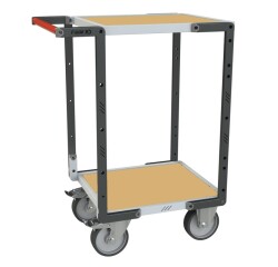 Servante montée 2 plateaux médium 400 kg 550 x 500 mm roue TPE