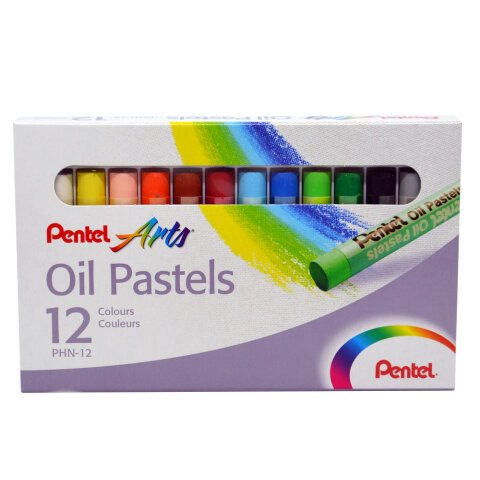 Ceras pasteles de aceite Oil Pastels Pentel - Caja de 12 colores 4711577003573