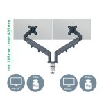 Brazo para monitor dual Ergo SpaceSaving, gris oscuro
