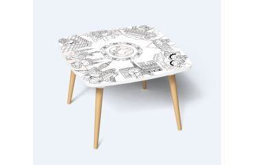 Tables hautes KIDS à colorier - Motif Monuments - Lot de 2