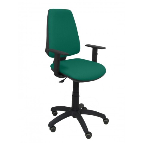 Elche CP brazos regulables ruedas parquet tapizado - Verde