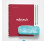 Notebook Emotions, Couverture rigide, A4, quadrillage 5x5 mm, 80 feuilles de 1 couleur, Miquelrius, Rouge.
