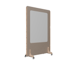 Cloison acoustique Enzo PET 24 mm avec tableau d'écriture émaillé blanc  - sur roulettes  L 120 x H 170 cm