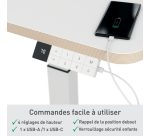 Bureau Leitz électrique assis-debout compact, Leitz Ergo, Blanc