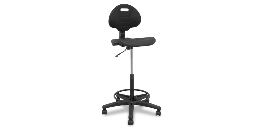 Tabouret Nargo en polyuréthane noir