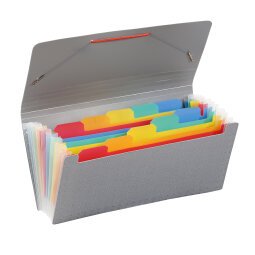 Trieur plastique format chèque extensible 10 compartiments Viquel Rainbow Touch