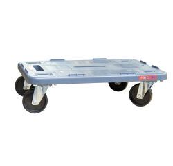 Plateau roulant polypropylène avec rebord 500 kg 600 x 400 mm roue non tachante