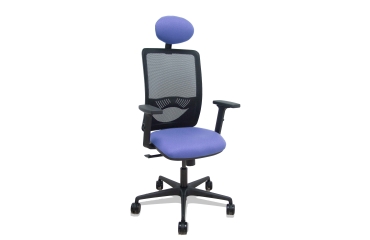 Silla de oficina Zulema con reposabrazos 2D y cabecera