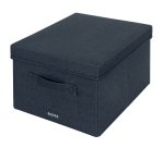 Caja de tela para almacenaje con tapa M, 2 piezas, gris
