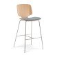 Tabouret haut CODICI assise bois tapissée hauteur 73cm