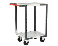 Servante Flatpack 2 plateaux mélaminés 250 kg 550 x 500 mm roue caoutchouc