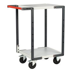 Servante Flatpack 2 plateaux mélaminés 250 kg 550 x 500 mm roue caoutchouc