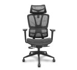 Silla Pro537 traslack malla negra brazos 3D ruedas nailon 60 mm
