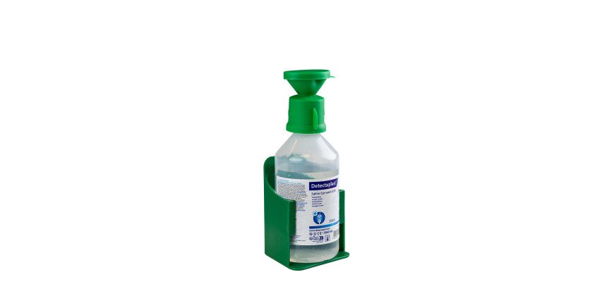 Flacon 250 ml de solution oculaire stérile fourni avec support mural