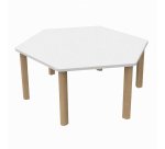 Hexagonal Fabiano Kids Table with Wooden Legs - Size T2 - Kindergarten