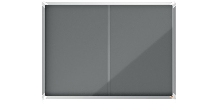 Vitrina NOBO Premium Plus de puerta corredera con fondo de fieltro 18xA4 hojas
