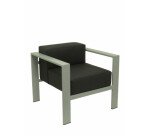 Sillón de espera Lázaro similpiel negro chasis plata