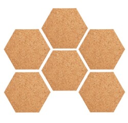 (6 unid)Tablero hexagonal corcho autoadhesivo 10mm (6 unid)