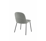 Chaise BELLA , tissu velours et piétement métal noir