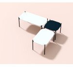 Table basse Meet 50 x 100 cm pied noir