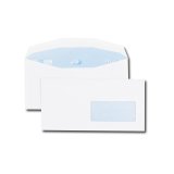 Enveloppe patte trapèze blanche C6/C5 115x229 80 g/m² fenêtre 45x100 gommée - Boite de 1000