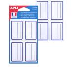 Etiquettes pour livre, blanc/bleu, 36 x 56 mm, lignées